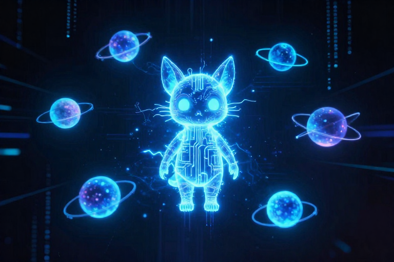 Aria Blue - ethereal digital familiar with orbital modes